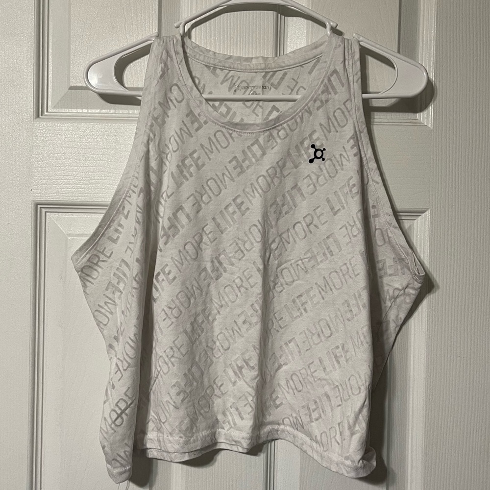 XL Orangetheory Fitness White Cropped Tank Top